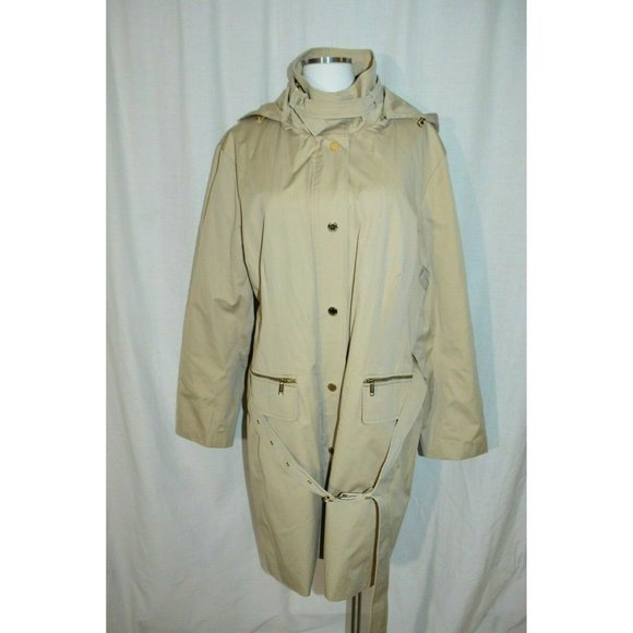 Michael Kors Jackets & Blazers - Michael Kors Beige Removable Lining 2X Trench Rain Coat Hooded